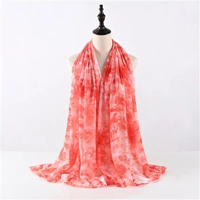 Bloemen bedrukte chiffon zijden sjaal
